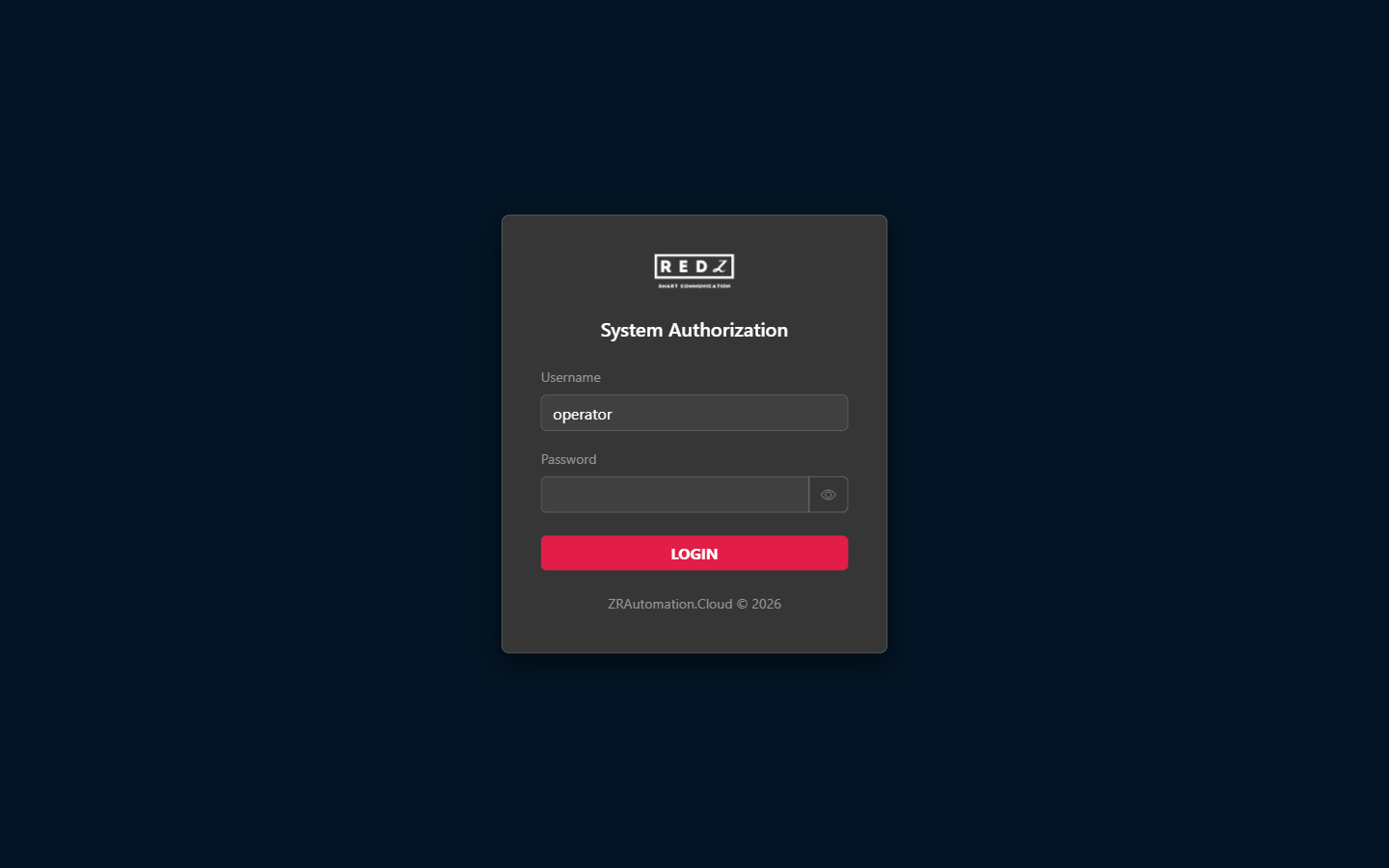 The System Authorization sign-in page with Username, Password and LOGIN